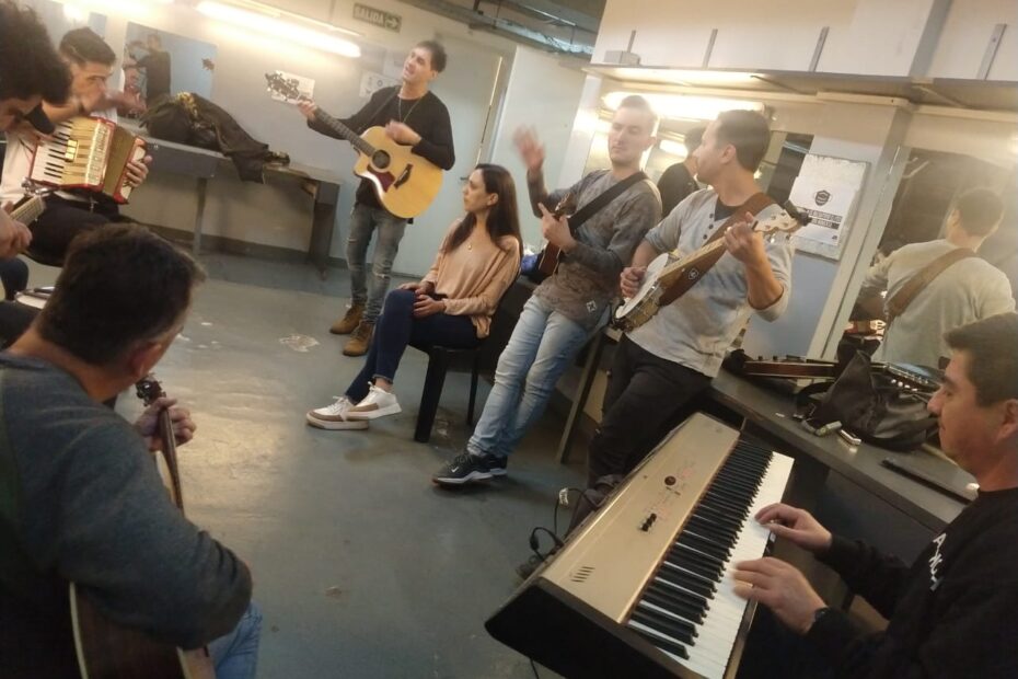 Ensayo y camarines en el Opera esta mañana