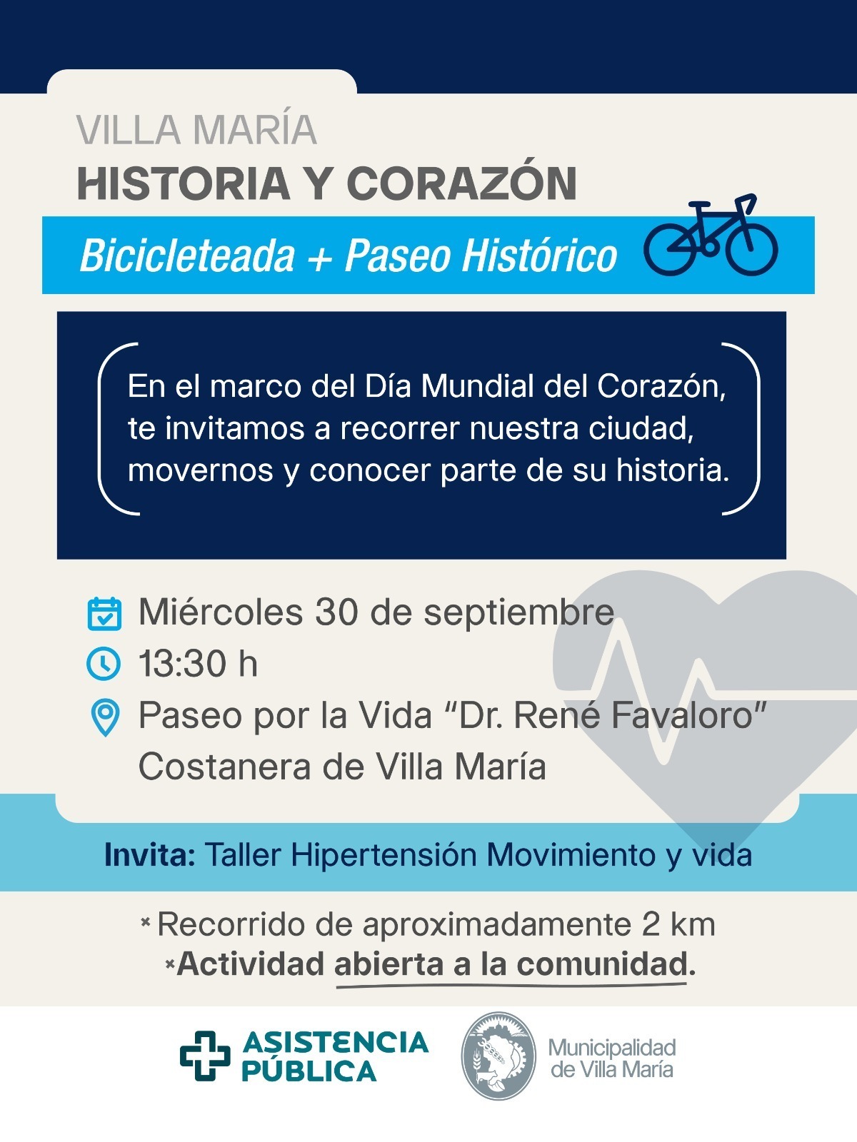Habrá una bicicleteada por el DÍa mundial del corazón
